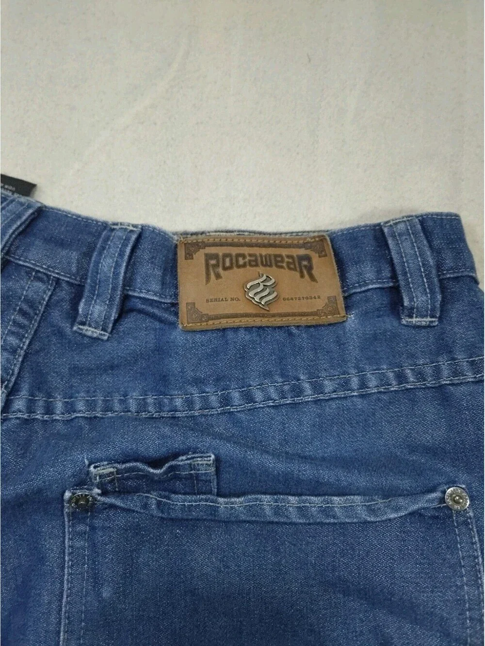 Vintage Rocawear Shorts Mens 36 Denim Jorts Street Hip Hop Wide Jeans Baggy